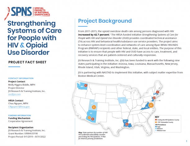Project Fact Sheet: Strengthening Systems of Care for People with HIV and Opioid Use Disorder